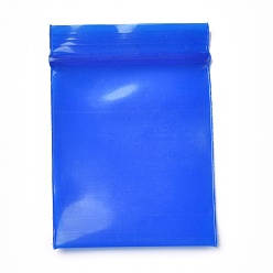 Синий Однотонные полиэтиленовые пакеты с замком на молнии, закрывающиеся маленькие сумки для хранения ювелирных изделий, мешок с самоуплотнением, верхнего уплотнения, прямоугольные, синие, 4x3 см, односторонняя толщина: 7.8 мил(0.2мм), около 90~100 шт / упаковка