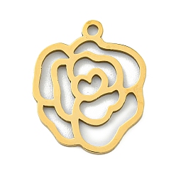 Настоящее золото 18K Ионное покрытие (ip) 201 подвески из нержавеющей стали, цветочный шарм, лазерная резка, реальный 18 k позолоченный, 18.5x15x1 мм, отверстие : 1.5 мм