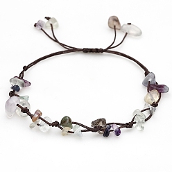 Флюорит Браслеты из натурального флюорита, чип, 6-1/4~10-1/4 дюйм (16~26 см)