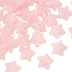 Розовый Прозрачные бусины из смолы, голографические бусы, звезда с тартаном, с эмалью, туманная роза, 14.5x16x8 мм, отверстие : 2 мм