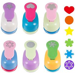 Mixed Color Plastic Embossing DIY Corner Paper Printing Card Cutter, Mixed Color, 6pcs/set