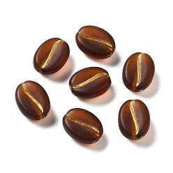Coconut Brown Frosted Acrylic Beads, Oval, Coconut Brown, 10.5x8x5mm, Hole: 1.4mm, about: 1900pcs/500g