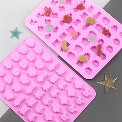 Бледно-Розовый 46-силиконовые формы для расплава животного воска с полостями, для изготовления поделок из сургучной печати своими руками, прямоугольные, розовый жемчуг, 206x148x10 мм