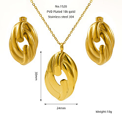 Oval 304 подвески и серьги-гвоздики из нержавеющей стали, золотые, овальные, 38x24 мм и 450 мм