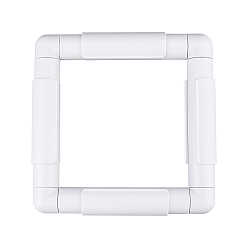 White PP Clip Frame, for Embroidery Cross Stitch Quilting Needlepoint Tool, Square, White, 16x16x2.5cm
