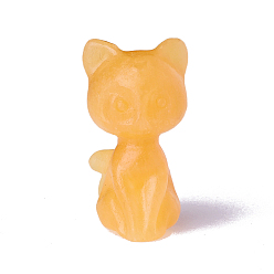 Кальцит Резная статуя кошки из натурального кальцита, Камень Рейки для домашнего офиса, рабочего стола, украшение по фэн-шуй, 30x25x50 мм