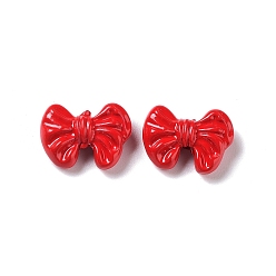 Red Spray Painted Alloy Beads, Bowknot, Red, 9.5x13x4mm, Hole: 1.4mm