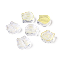 Прозрачный АВ Прозрачные брызги, окрашенные распылением, кошка, ясно AB, 13.5x14x5 мм, отверстие : 1.2 мм