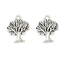 Античное Серебро Сплавочные подвески тибетского стиля, без кадмия и без свинца, Дерево прелести, античное серебро, 22.5x17x2.5 мм, отверстие : 2 мм, Около 578 шт / 1000 г