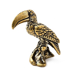 Античная Бронза Миниатюрные фигурки попугаев из латуни для украшения рабочего стола в домашнем офисе, античная бронза, 36x16.5x28 мм