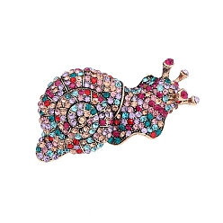 Разноцветный Женская брошь в виде улитки из сплава со стразами, красочный, 61x32 мм
