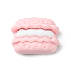 Hamburger Undurchsichtige Decoden-Cabochons aus Kunstharzimitat für Lebensmittel, rosa, Hamburger, 17x23x8 mm