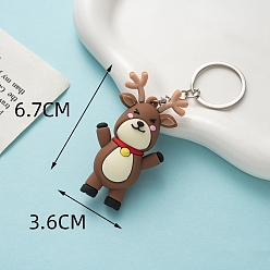 Олень Пвх пластиковый брелок, Новогодняя тема, олень, кулон: 6.7x3.6 см