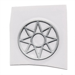 Платина Самоклеющиеся латунные наклейки, наклейки для скрапбукинга, для поделок из эпоксидной смолы, кольцо и звезда, платина, 2.6x0.05 см