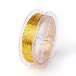 Oro Alambre de cobre redondo para hacer joyas, con carrete, dorado, 24 calibre, 0.5 mm, sobre 60 m / rollo