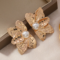 Цветок Серьги сплава, золотые, цветок, 38x25 мм