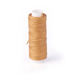 Темно-Золотистый Вощеный шнур полиэстера, микро шнур макраме, для кожаного проекта, изготовление браслетов, ремонт обуви, переплетное дело, плоский, темные золотарник, 0.8 мм, около 32.8 ярдов (30 м) / рулон