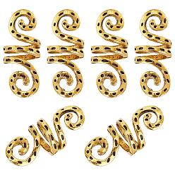 Античное Золото Манжеты из сплава для волос с покрытием, Ужасная катушка, для укладки волос, корона, античное золото , 25x9.5x10 мм, внутренний диаметр: 7 мм, 40 шт / коробка