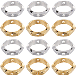 (52) Непрозрачная лаванда 60шт 2 цвета латунные рамки для бус, долговечный, шестиугольник, разноцветные, 8~9x2 мм, отверстие : 1 мм, внутренний диаметр: 6.5 мм, 30 шт / цвет