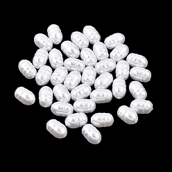 White ABS Plastic Imitation Pearl Beads, Column, White, 9.5x6.5mm, Hole: 1.2mm, about 1900pcs/500g