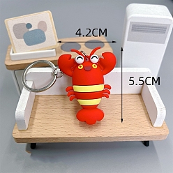Красный Брелок из ПВХ-пластика в виде лобстера, красные, кулон: 5.5x4.2 см
