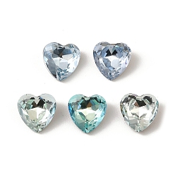 (52) Непрозрачная лаванда K 5 кабошоны из стеклянного страза, задние и задние, граненые, сердце, разноцветные, 8x8x4 мм