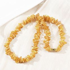 Янтарный Ожерелья из бисера с натуральной янтарной крошкой, с медными застежками, 19.76 дюйм (50.2 см)