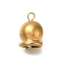 Золотой 304 кулон из нержавеющей стали, со стразами, Рождественский колокольчик, золотые, 16x10x7.5 мм, отверстие : 1.8 мм