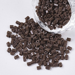 Кокосово-Коричневый 8/0 бисер из двух хрусталя, шестиугольник, непрозрачных цветов, кокосового коричневый, 2.5~3x2.5 мм, отверстия: 0.9 мм, около 15000 шт / мешок