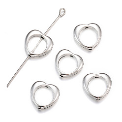 Античное Серебро Кадр шарик сплава, сердце, античное серебро, 13x12x3 мм, отверстие : 1 мм