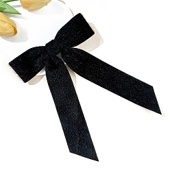 Черный Заколки-бантики из шерсти, аксессуары для волос для женщин и девочек, чёрные, 210x140 мм