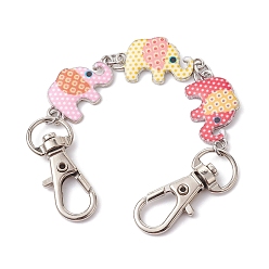 Colorful Elephant Purse Extension Chains, Alloy Enamel Link Chain Purse Strap Extenders, Colorful, 14cm
