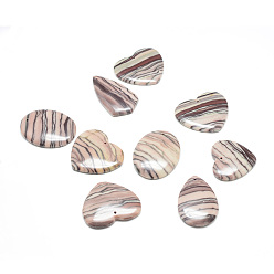 Zebra Jasper Natural Zebra Jasper Stone Pendants, Mixed Shape, 34~56x32~46x6~7mm, Hole: 2mm