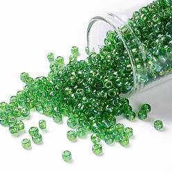 (167) Transparent AB Peridot TOHO Round Seed Beads, Japanese Seed Beads, (167) Transparent AB Peridot, 8/0, 3mm, Hole: 1mm, about 222pcs/bottle, 10g/bottle