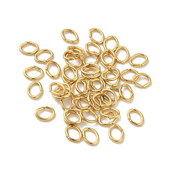 Настоящее золото 18K 304 из нержавеющей стали открыты кольца прыжок, овальные, реальный 18 k позолоченный, 4x3x0.6 мм, внутренний диаметр: 2.5x2 мм