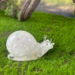 Хрусталь Фигурки улиток из смолы, с натуральными кристаллами кварца внутри статуй для украшения домашнего офиса, 70x30x40 мм