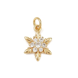 Снежинка Латунные микро проложить кубического циркония прелести, с целью перехода в кольце, золотые, снежинка, 15x11.5x3 мм