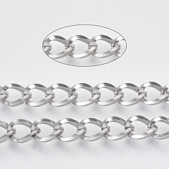 Нержавеющая Сталь Устойчивые к потускнению 304 цепи из нержавеющей стали, витые цепочки, с катушкой, несварные, цвет нержавеющей стали, ссылка: 12x8.5x1.6 mm, около 32.8 футов (10 м) / рулон