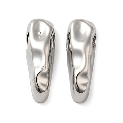 Платинированный Латунная европейская бусина, бусины с большим отверстием, без кадмия, без никеля и без свинца, треугольные, Реальная платина, 19x7x7 мм, отверстие : 4.2x3 мм