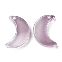 чертополох Стеклянные бусины из прозрачной краски для запекания, луна, Топ пробуренной, чертополох, 15.5x13x3.5 мм, отверстие : 1.2 мм