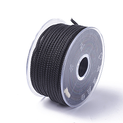 Black Braided Steel Wire Rope Cord, Jewelry DIY Making Material, with Spool, Black, about 5.46 yards(5m)/roll, 3mm