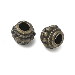 Античная Бронза Сплавочные овальные бусины тибетского стиля , барабан, без кадмия и без свинца, античная бронза, 8x6.5 мм, отверстие : 3.5 мм, Около 1000 шт / 1000 г