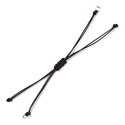 Коричневый Браслеты плетеные из полиэстера, с кольца прыжок железа, для изготовления браслета с регулируемым звеном, кофе, длина одного шнура: 5-1/2 дюйм (14 см)