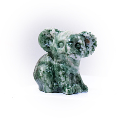 Цинхай Нефрит Украшения дисплея скульптуры из натурального цинхайского нефрита, для домашнего офисного стола, коала, 32x30 мм