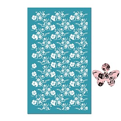 Flower Rectangle Polyester Screen Printing Stencil, for Painting on Wood, DIY Decoration T-Shirt Fabric, Flower, 15x9cm