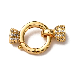 Настоящее золото 18K Латунное микропейв, прозрачный кубический цирконий, складные застежки, без никеля , кольцо, реальный 18 k позолоченный, 26 мм