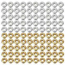 Antique Silver & Antique Golden 240Pcs 2 Colors Tibetan Style Alloy Beads, Cadmium Free & Lead Free, Flat Round, Antique Silver & Antique Golden, 6x2mm, Hole: 2mm, 120pcs/color