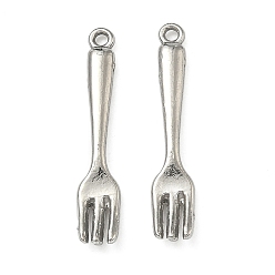 Нержавеющая Сталь Цвет 304 подвески из нержавеющей стали, ложка очарование, цвет нержавеющей стали, 28x5x2 мм, отверстие : 1.4 мм