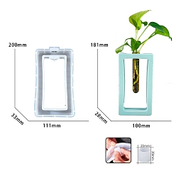 Белый Силиконовые формы для ваз своими руками, изготовление украшений, формы для литья смолы, для уф-смолы, эпоксидная смола, прямоугольные, белые, 200x110x32.5 мм