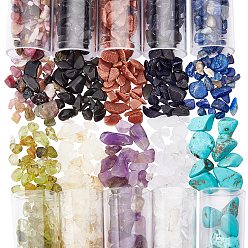 Смешанные камни 180g 10 стильные бусины из натуральных и синтетических драгоценных камней, нет отверстий / незавершенного, чип, 3~9x1~4 мм, 18 g / style